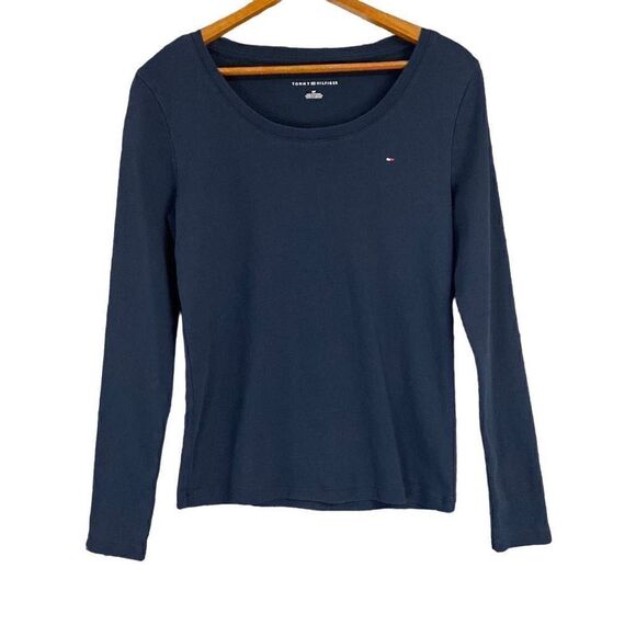 Tommy Hilfiger Long Sleeve Navy Blue Top Size Small - Picture 1 of 7